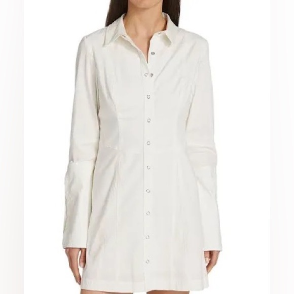 FREE PEOPLE Thea ivory shirt Minidress Size Medium - Picture 5 of 15